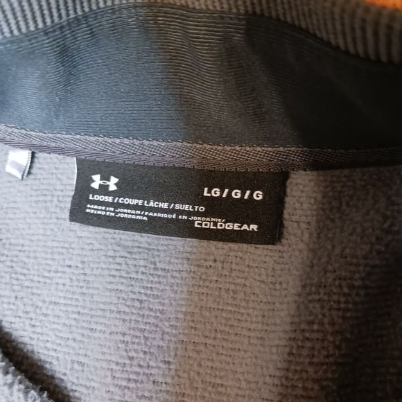 Under Armour Men's Large Golf Storm Sweater Gray Fleece 1/4 Zip Long Sleeve - Picture 6 of 15